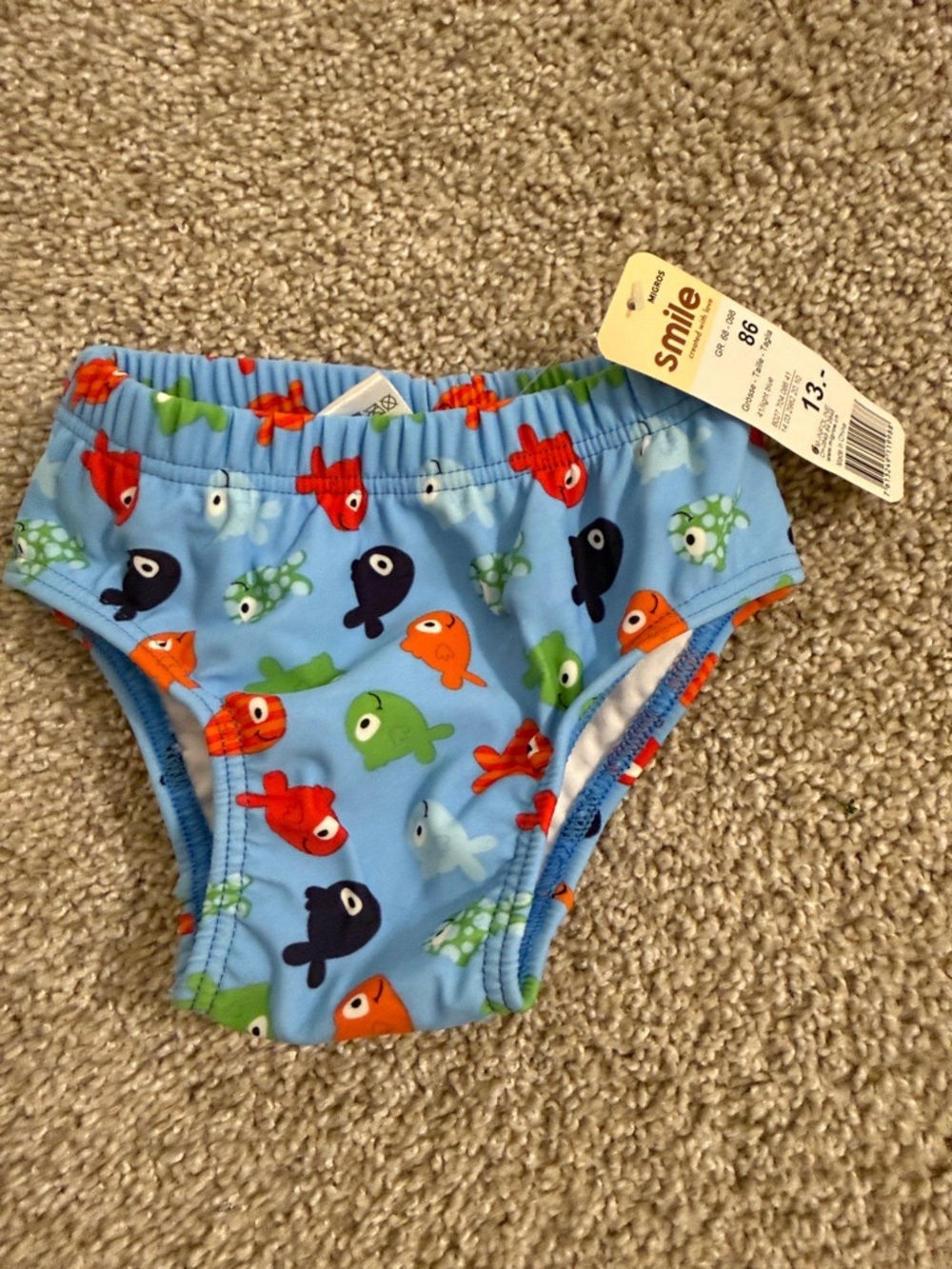 Blue Fish Print Toddler Swim Diaper